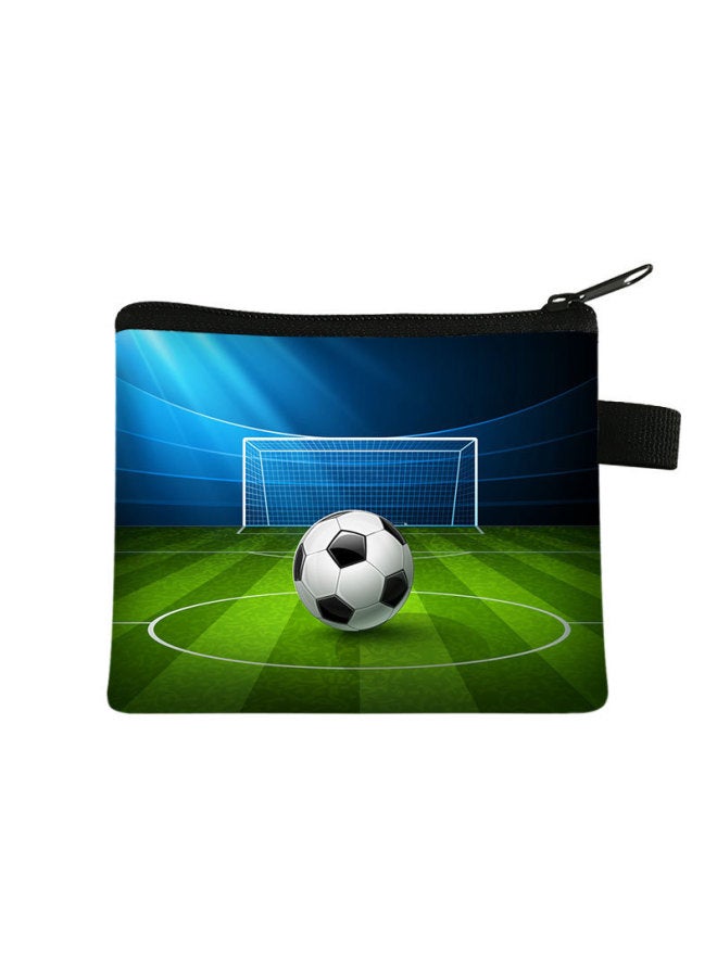 New Football-themed Children's Coin Purse, Cute Portable Short Wallet, Student Mini Cartoon Zipper Bag Bag