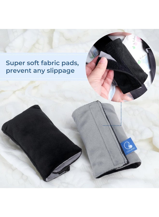 COOLBEBE Car Seat Straps Shoulder Pads for Baby Kids, Super Soft Seat Belt Covers for All Car Seats/Pushchair/Stroller/High Chair (Black/Grey) - Image 5