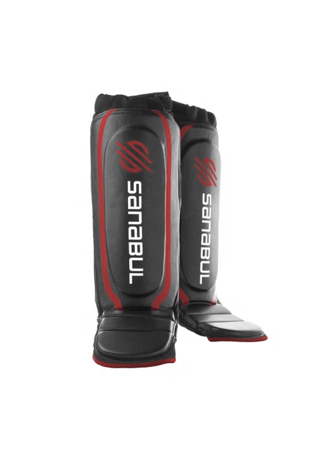 Essential Sleeve Kickboxing Shin Guards | MMA Shin Guards | Muay Thai Shin Guards | Hybrid Neoprene Design, Large/X-Large