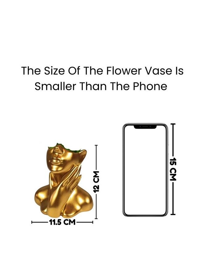 Satyam Kraft SATYAM KRAFT 1 Pcs Small Resin Vase for Home Decor | Decorative Flower pot Showpiece for Living Room, Bedroom, Office, Balcony, Center Table, Gifts | Lightweight, Unbreakable (White, 12 cm, Only Vase) - Image 2
