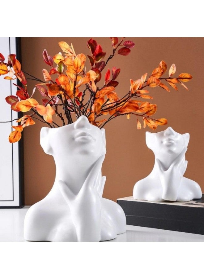 Satyam Kraft SATYAM KRAFT 1 Pcs Small Resin Vase for Home Decor | Decorative Flower pot Showpiece for Living Room, Bedroom, Office, Balcony, Center Table, Gifts | Lightweight, Unbreakable (White, 12 cm, Only Vase) - Image 3
