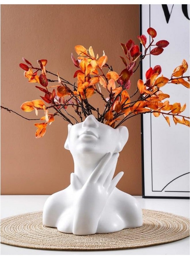Satyam Kraft SATYAM KRAFT 1 Pcs Small Resin Vase for Home Decor | Decorative Flower pot Showpiece for Living Room, Bedroom, Office, Balcony, Center Table, Gifts | Lightweight, Unbreakable (White, 12 cm, Only Vase) - Image 1