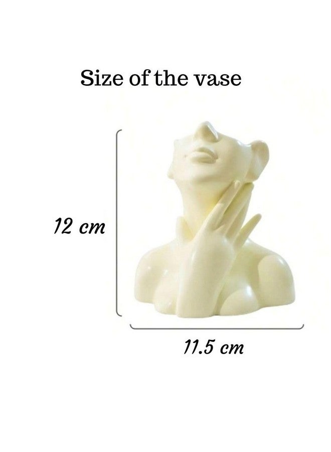 Satyam Kraft SATYAM KRAFT 1 Pcs Small Resin Vase for Home Decor | Decorative Flower pot Showpiece for Living Room, Bedroom, Office, Balcony, Center Table, Gifts | Lightweight, Unbreakable (White, 12 cm, Only Vase) - Image 4