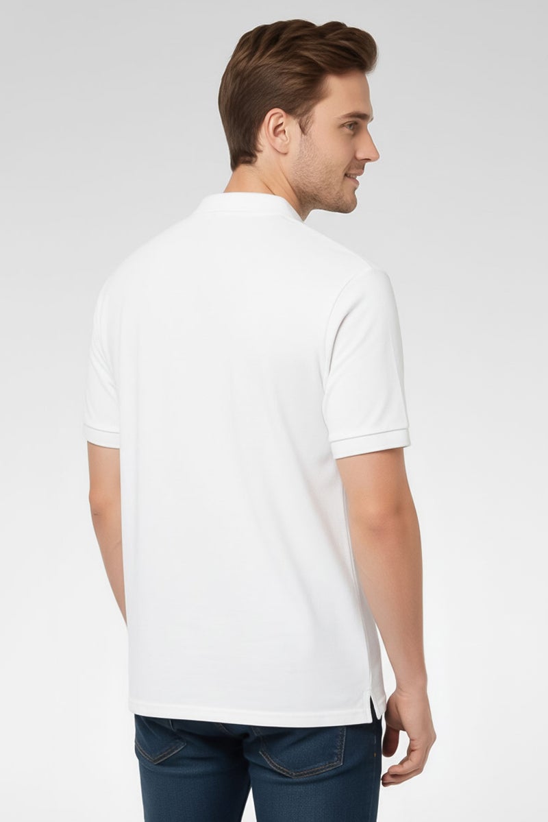 Cavalli Class Men Regular Fit Embroidered Logo Short Sleeves Polo Shirt, White - Image 3