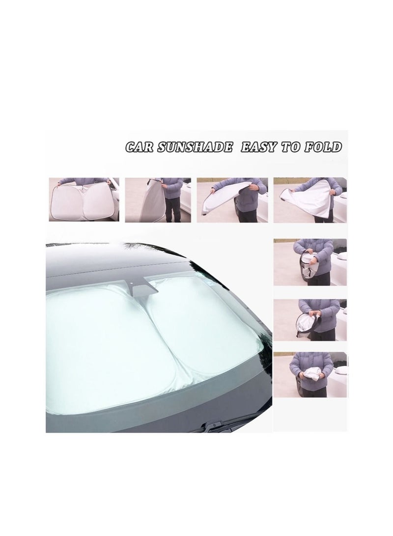 Tesla Car Front Windshield Sunshade, Window Sunshade Visor Sun Blocker, UV Ray Protection Auto Parasol - Image 4