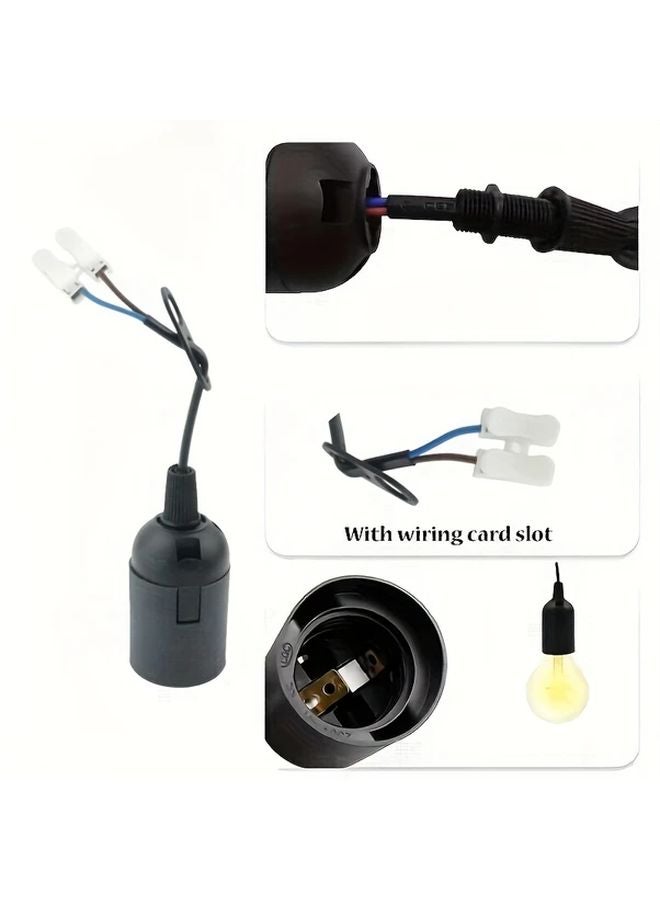2PCS White E27 Light Socket Adapter with Cable Easy to Install Lamp Holder - Image 4