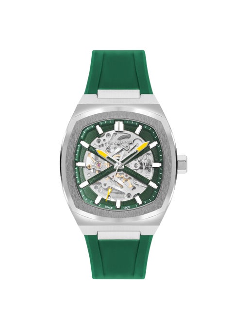 Lee Cooper Men's G32665ZH Movement Watch, Automatic Display and Silicone Strap - LC07902.377, Green