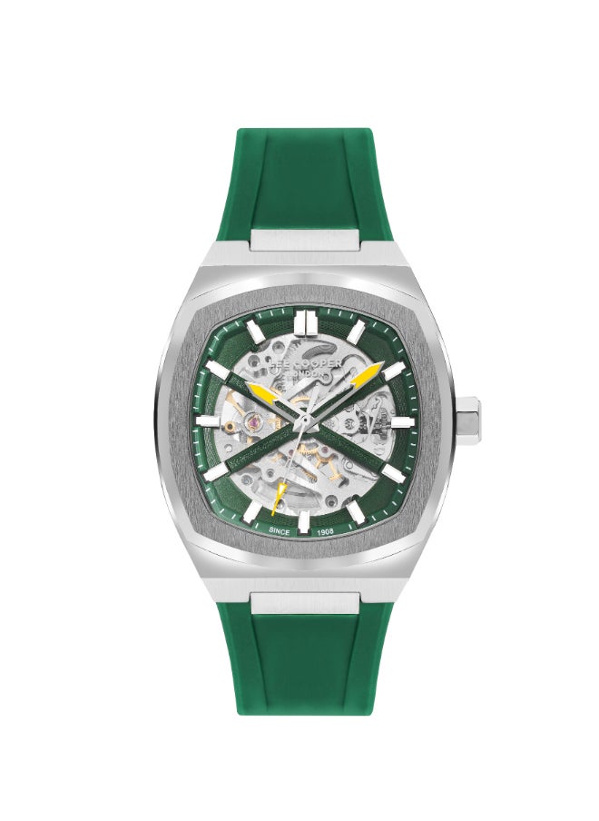 Lee Cooper Lee Cooper Men's G32665ZH Movement Watch, Automatic Display and Silicone Strap - LC07902.377, Green  - Image 1