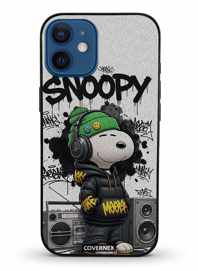 Covernex Apple iPhone 12 Mini Protective Case Cover Printed Featuring Hip Hop Snoopy - Image 2
