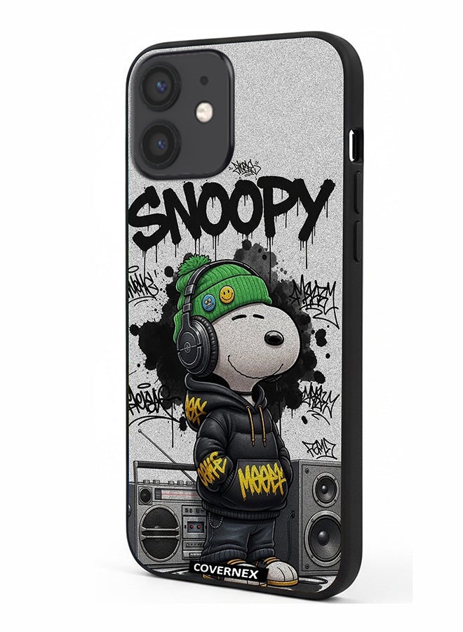 Covernex Apple iPhone 12 Mini Protective Case Cover Printed Featuring Hip Hop Snoopy - Image 1