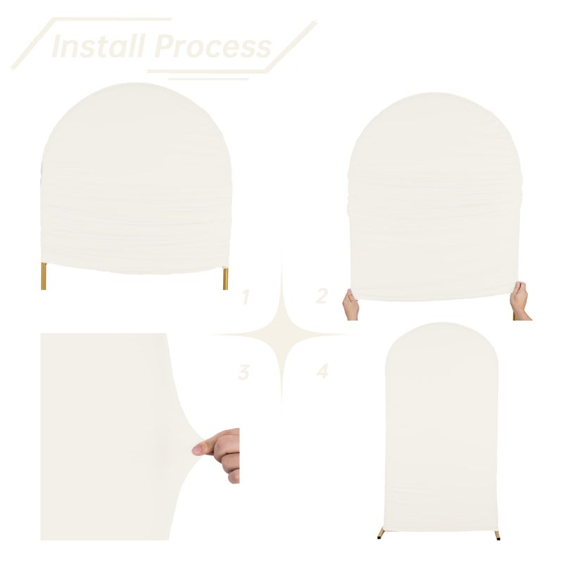 bricia Wedding Arch Backdrop Stand Cover, 6FT Double Sided Stretchy Arch Cover Fitted Wedding Birthday Party Banquet Decoration (Beige 72''Lx31.2''W) - Image 4