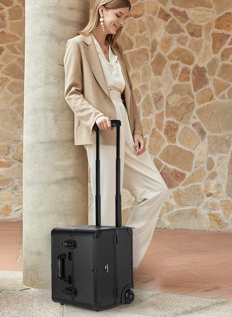 Rolling Wheeled Storage Organizer Makeup Trolley Cosmetics Suitcase Black