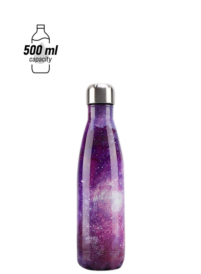 NIBEMINENT Vacuum Insulated Double Wall Stainless Steel Water Bottle Purple 28x7.5cm - Image 1