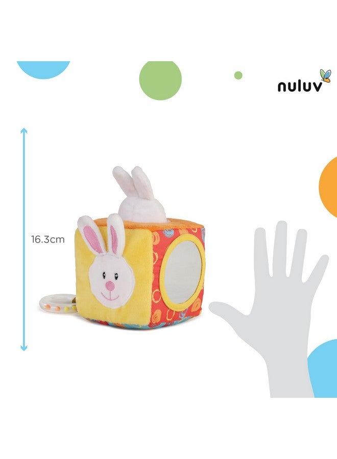 nuluv Infant Plush Bunny Cube Early Learning Activity Play Toy With Squeaky Crinkle Rattle For Baby 3 Months+,Multicolor - Image 5