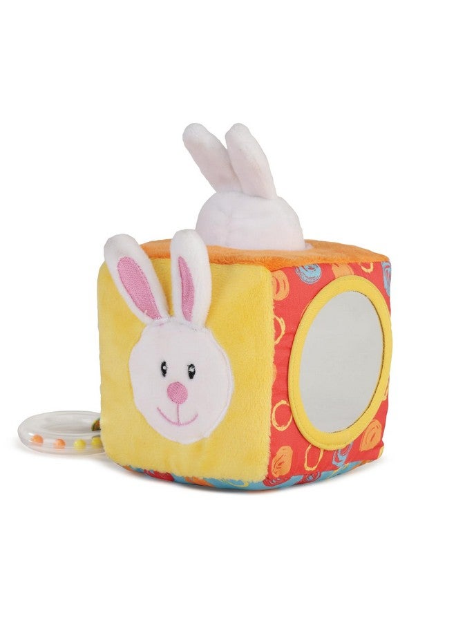 nuluv Infant Plush Bunny Cube Early Learning Activity Play Toy With Squeaky Crinkle Rattle For Baby 3 Months+,Multicolor - Image 4