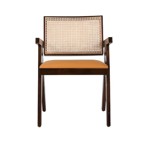X went Furniture Sheesham Wood Arm Chair with Cushion and Cane Back Support Chair Living Room Bedroom Home Wooden Armchair Furniture Garden Balcony Outdoor & Indoor (Camel seat) - Image 3