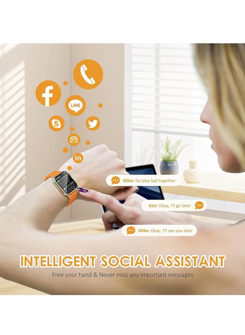 Excefore Smart Watch with Earbuds, 1.96“ Smartwatch for Android/iOS, Watches for Men Women IP67 Waterproof Fitness Tracker with Heart Rate Blood Oxygen Sleep Monitor, Sports Calls Message - Image 5