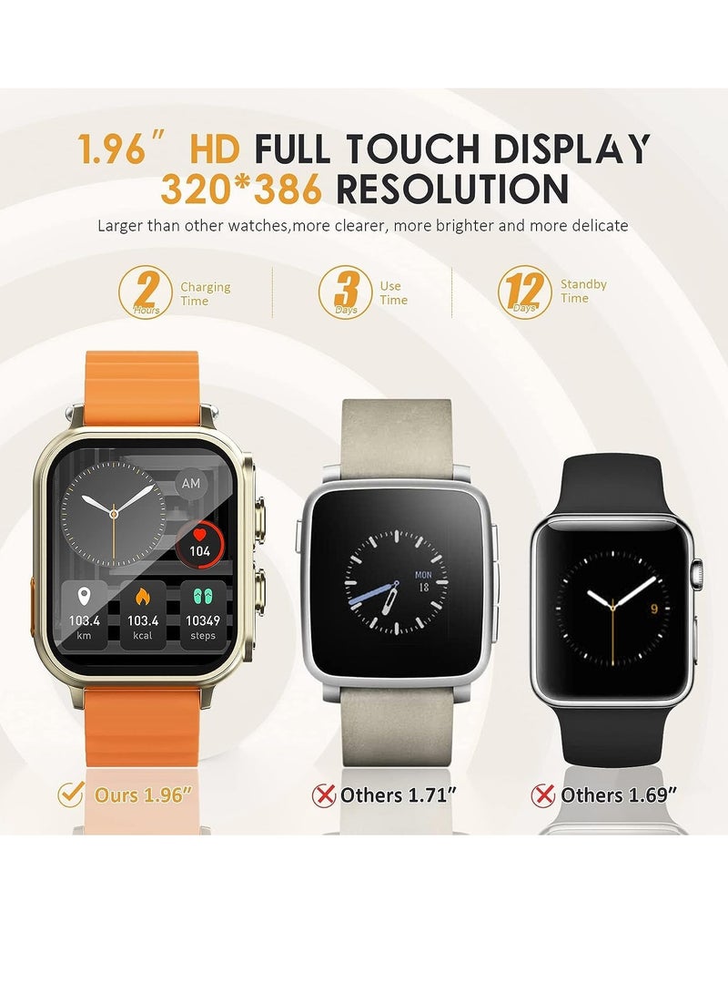 Excefore Smart Watch with Earbuds, 1.96“ Smartwatch for Android/iOS, Watches for Men Women IP67 Waterproof Fitness Tracker with Heart Rate Blood Oxygen Sleep Monitor, Sports Calls Message - Image 2