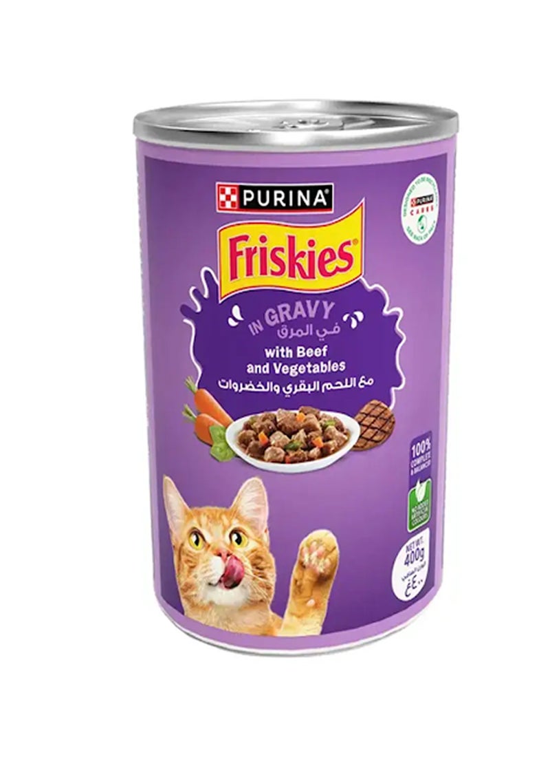 بورينا فريسكيز طعام القطط الرطب مع لحم البقر والخضار في المرق 400جم - Image 1