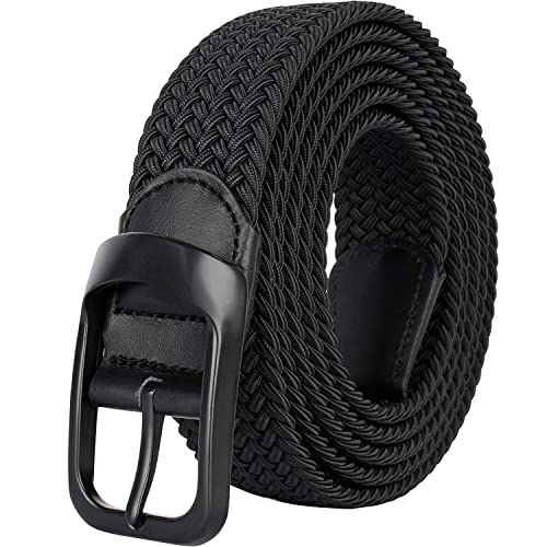 ZORO UNITED Woven Fabric Stretchable Braided Belt For Men & Women - Black - Image 1