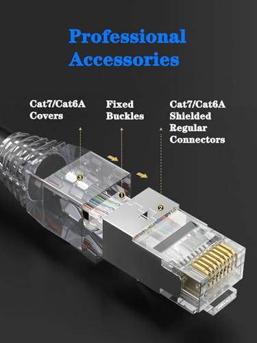 Gaobige 30-Pack Cat7 Cat6A RJ45 Connectors Shielded Cat7 Cat6A RJ45 Ends Ethernet Cable Crimp Connectors 30PCS RJ45 Strain Relief Boots (Not Pass Through RJ45 Connectors) - Image 5