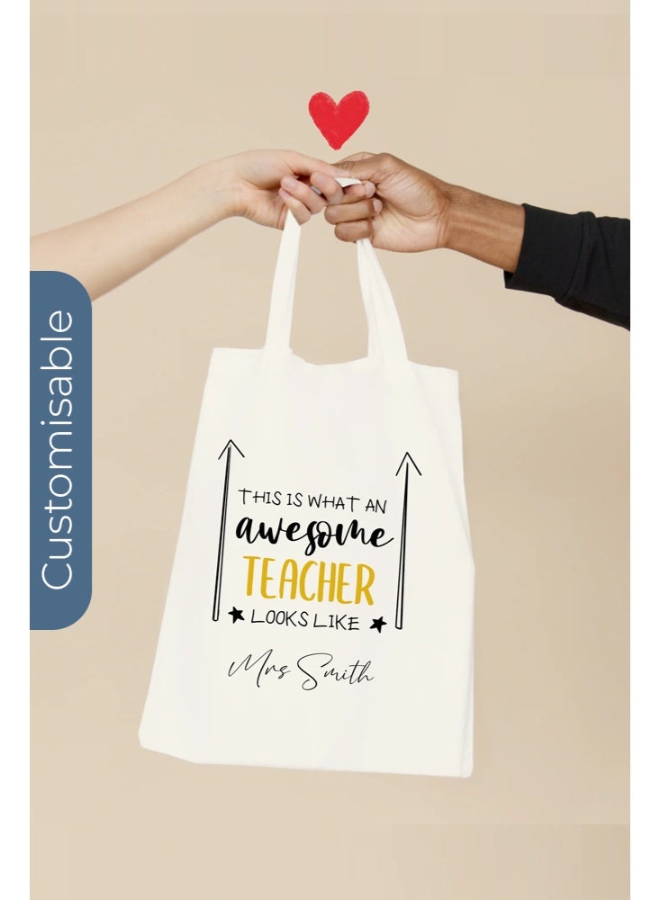 Share the Love Awesome Teacher Tote Bag - Personalised Shopping & Everyday Carry Bag - Image 1