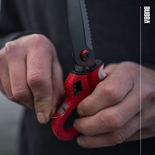 BUBBA Medium Shears Fishing Multi Tool - With Micro-Serrated Blades, Hook Eye Cleaner, Hook Sharpener, & Descaler - Image 5
