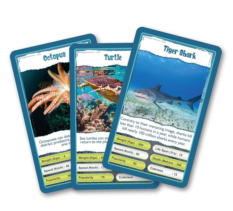 Kaizen MicroLessons : Aquatic Life Smart Trump Cards. Cards to Enhance General Awareness for Age 6-13. Learn While Playing. General Knowledge for Kids, Adults and Families. Gifts for Kids - Image 3