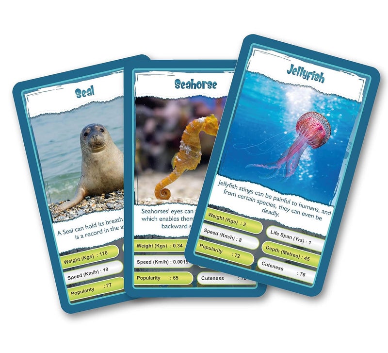 Kaizen MicroLessons : Aquatic Life Smart Trump Cards. Cards to Enhance General Awareness for Age 6-13. Learn While Playing. General Knowledge for Kids, Adults and Families. Gifts for Kids - Image 4