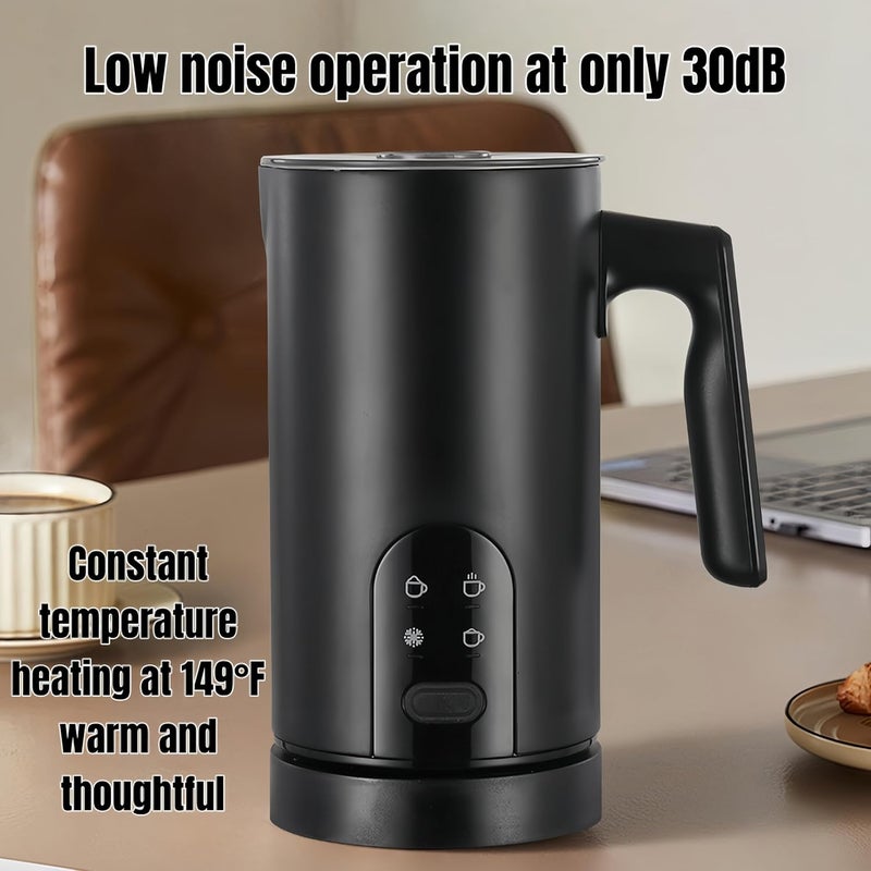 FindXeink Electric Milk Frother and Steamer, 350ml Automatic Hot and Cold Milk Frother with 4 Modes, Foam Maker for Coffee, Latte, Cappuccino (Black) - Image 3
