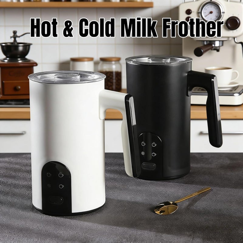 FindXeink Electric Milk Frother and Steamer, 350ml Automatic Hot and Cold Milk Frother with 4 Modes, Foam Maker for Coffee, Latte, Cappuccino (Black) - Image 2