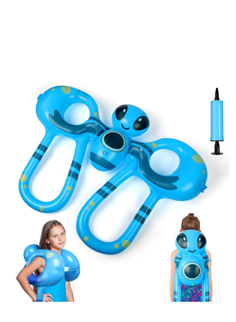 SYOSI Swim Vest Floaties for Kids, Toddler Pool Float Learn to Swim Trainer Life Jacket with Adjustable Safety Buckle and 3 Airbags, Portable Inflatable Pool Floats Swimming Ring, Loads up to 110 lb - Image 1