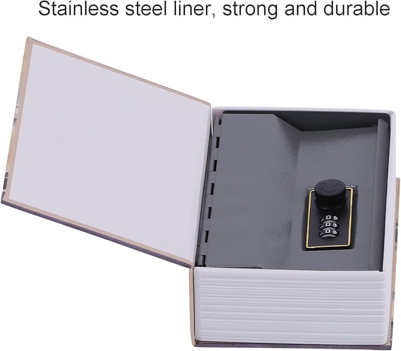 صندوق أمان للكتب بقفل مركب، خزانة أمنية صغيرة مخفية للنقود والمجوهرات - Image 5