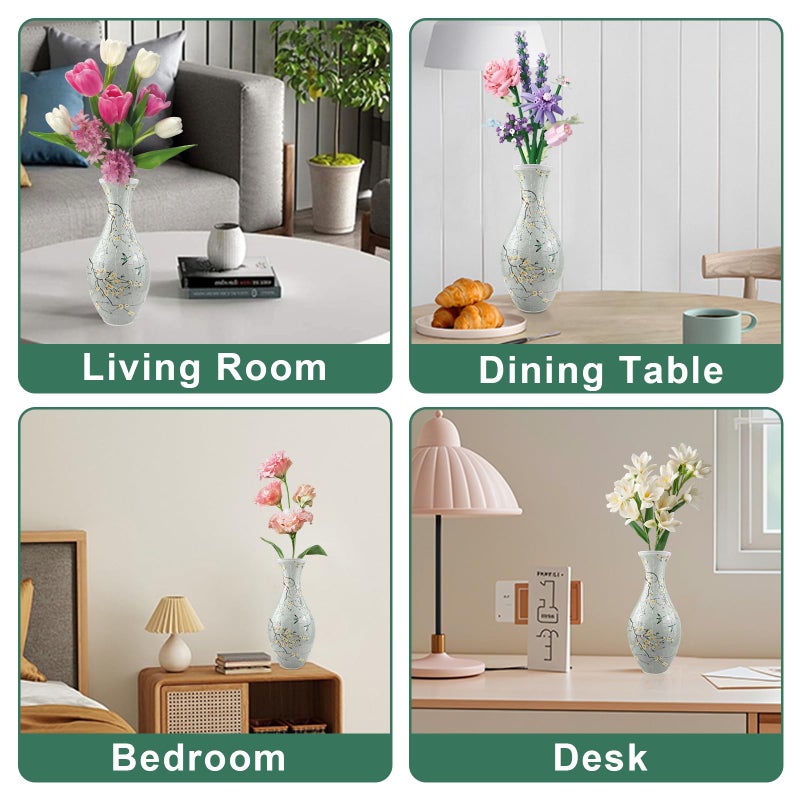 iselyn 3D Puzzle Vase for Adults, 160 Pieces Plastic DIY Unique Puzzle Flower Vase, Crafts for Adults, House Warming Gift Birthday Gifts for Flower Arrangements and Home Decor (Flowers and Birds) - Image 4