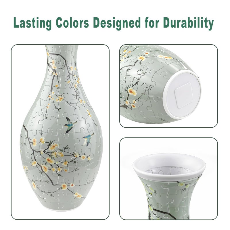 iselyn 3D Puzzle Vase for Adults, 160 Pieces Plastic DIY Unique Puzzle Flower Vase, Crafts for Adults, House Warming Gift Birthday Gifts for Flower Arrangements and Home Decor (Flowers and Birds) - Image 3