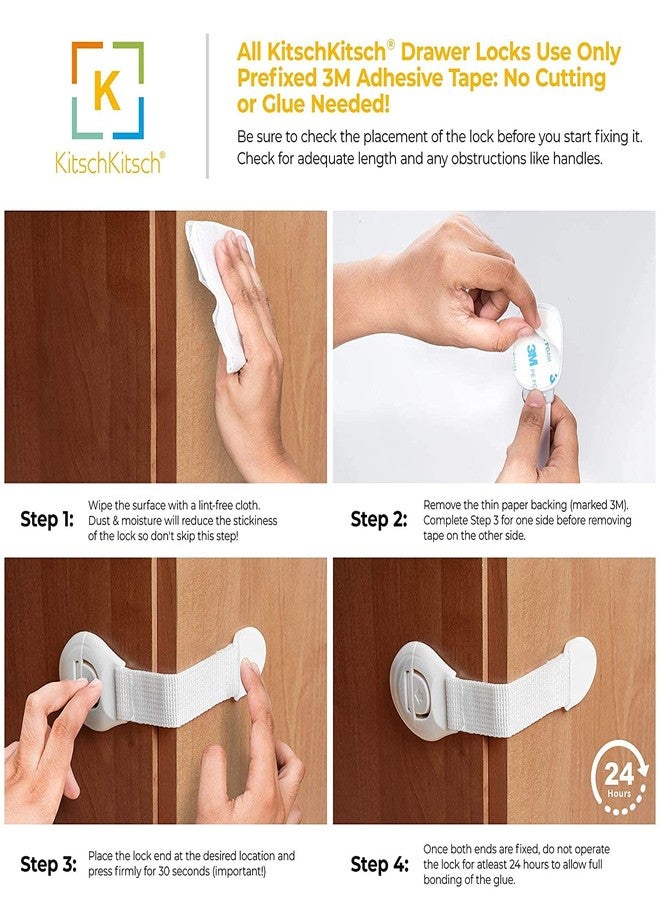 KitschKitsch Furniture Safety Locks For Kids (Pack Of 8 Piece All Brown) Made In India - Image 4