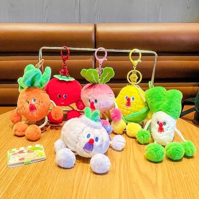 Cute Plush Keychains, Kawaii Vegetable Keychain Accessories for Backpacks, Bags, Purse, Phone, Car Key Ring - Image 5