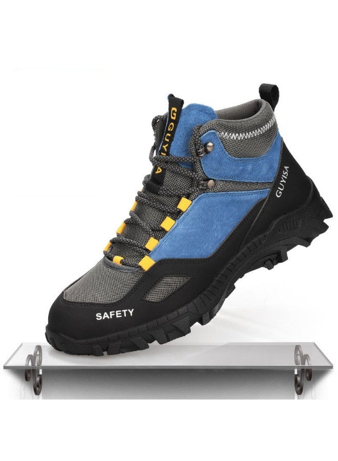 NIBEMINENT أحذية حديدية للرجال لحماية العمل أحذية عالية القمة للرجال مضادة للكسر ومضادة للطعن - Image 1