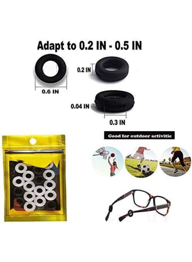 ChicAbode Round Silicone Glasses Holder, Anti-Slip Glasses Holder, Glasses Frame, Pointed Sleeve Holder, Anti-Slip Round Comfort Glasses Frame for Glasses, Sunglasses, 10 Pairs Black - Image 2
