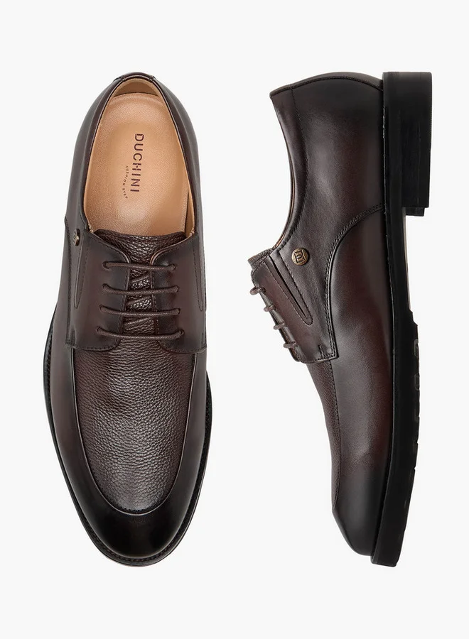 DUCHINI Men Leather Lace-Up Derby Shoes