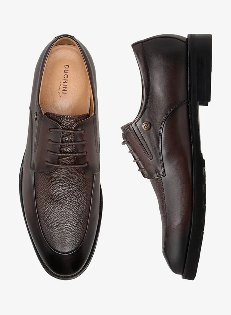 DUCHINI Men Leather Lace-Up Derby Shoes