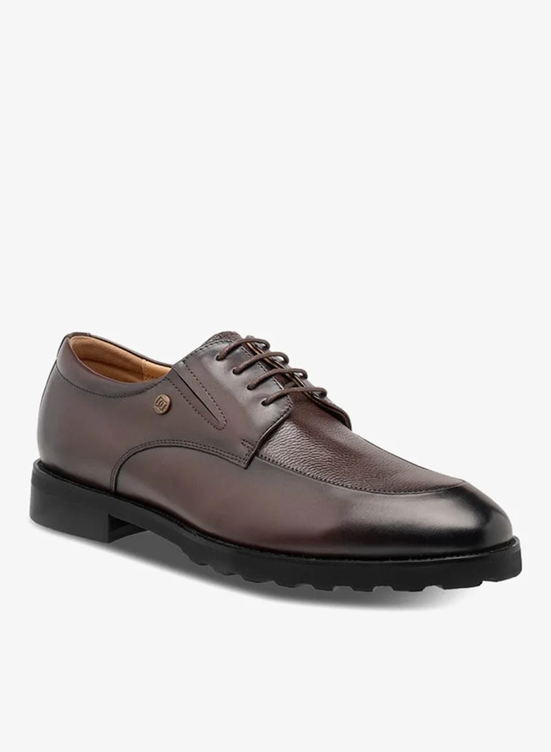 DUCHINI Men Leather Lace-Up Derby Shoes