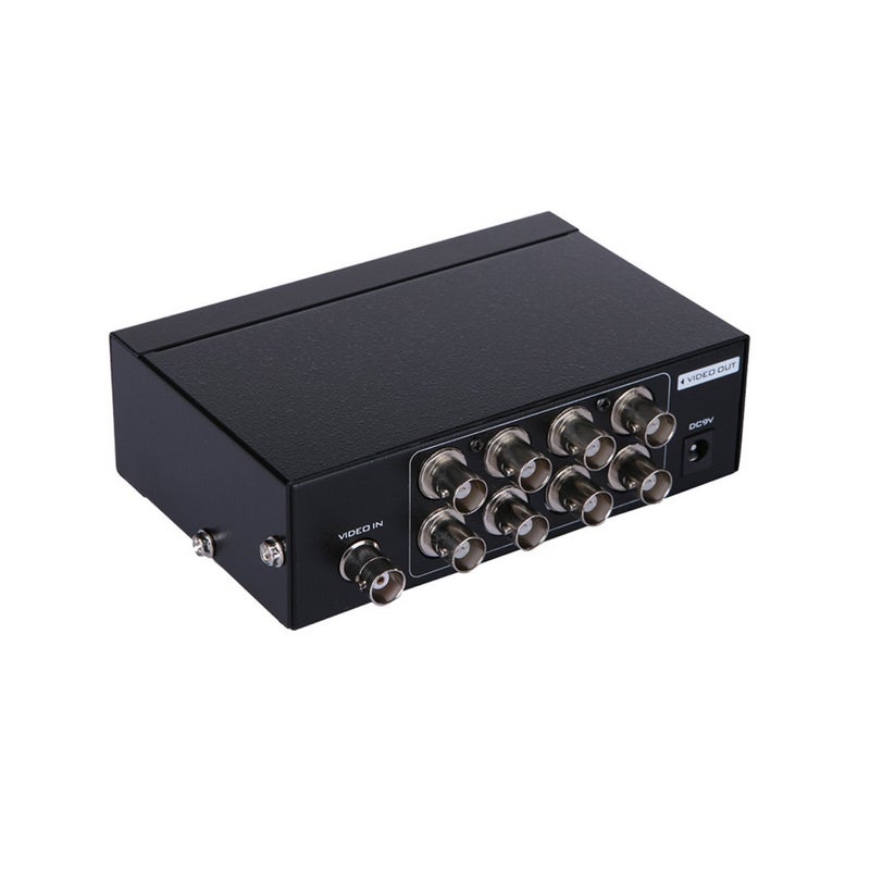 AuviPal 8Port 1 Input 8 Output BNC Video Splitter Box 1080P Coaxial Distributor Amplifier for Video Monitoring System CCTV Security Camera