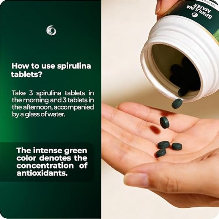 SpirulinaMater USDA Organic Spirulina Tablets, Atacama Desert Grown Superfood, Nutrient-Dense Algae Supplement for Daily Wellness, 720 Tablets - Image 5
