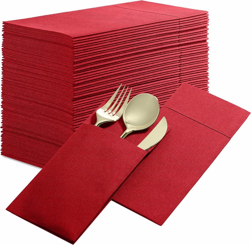 Disposable Colorful Dust-Free Knife And Fork Pack Napkin Party Western Restaurant Folding Knife And Fork Pack Printed Napkin - Image 1