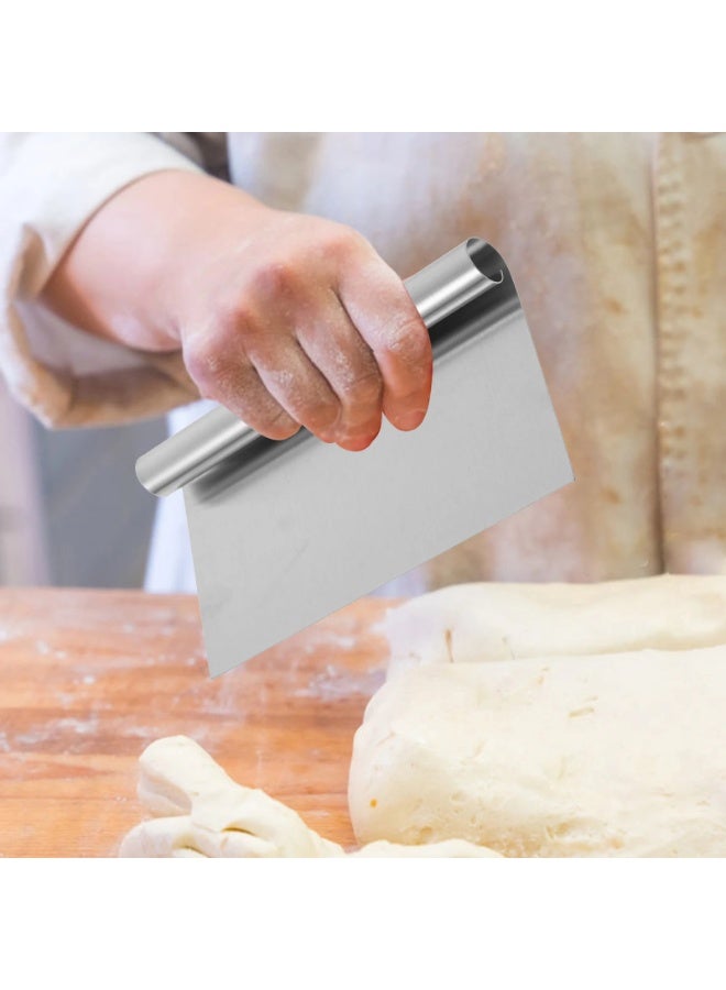سكين تقطيع العجين من الفولاذ المقاوم للصدأ، والخبز، وسكين العجين الملفوف الحافة، ومكشطة العجين وأداة تقطيع العجين في المطبخ، وسكين الدقيق نصف الدائري - Image 3
