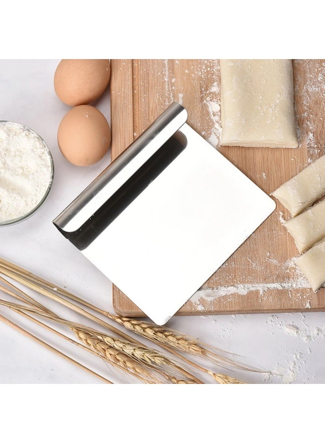 سكين تقطيع العجين من الفولاذ المقاوم للصدأ، والخبز، وسكين العجين الملفوف الحافة، ومكشطة العجين وأداة تقطيع العجين في المطبخ، وسكين الدقيق نصف الدائري - Image 5