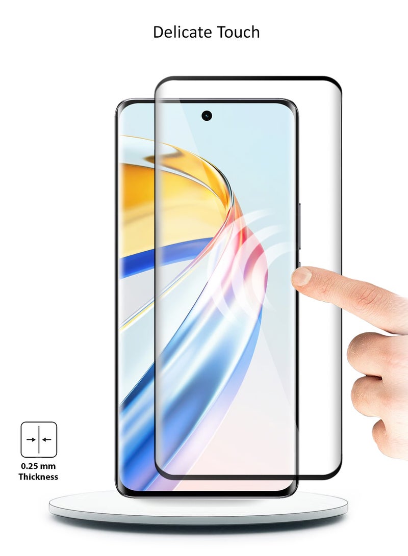 Wtech Honor X9b 5G 2023 Premium Edge-Pro Series UV Full Glue Full Cover Tempered Glass Screen Protector - Clear/Black - Image 3