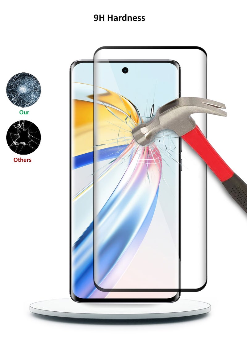 Wtech Honor X9b 5G 2023 Premium Edge-Pro Series UV Full Glue Full Cover Tempered Glass Screen Protector - Clear/Black - Image 1