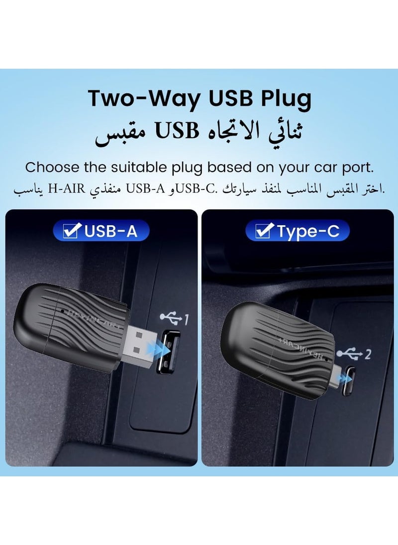 2025 Upgrade, MINI CarPlay & Android Auto Wireless Adapter, Plug & Play, No Latency, Fast Connection, Convert Wired CarPlay/Android Auto to Wireless, For iPhone & Android Phones